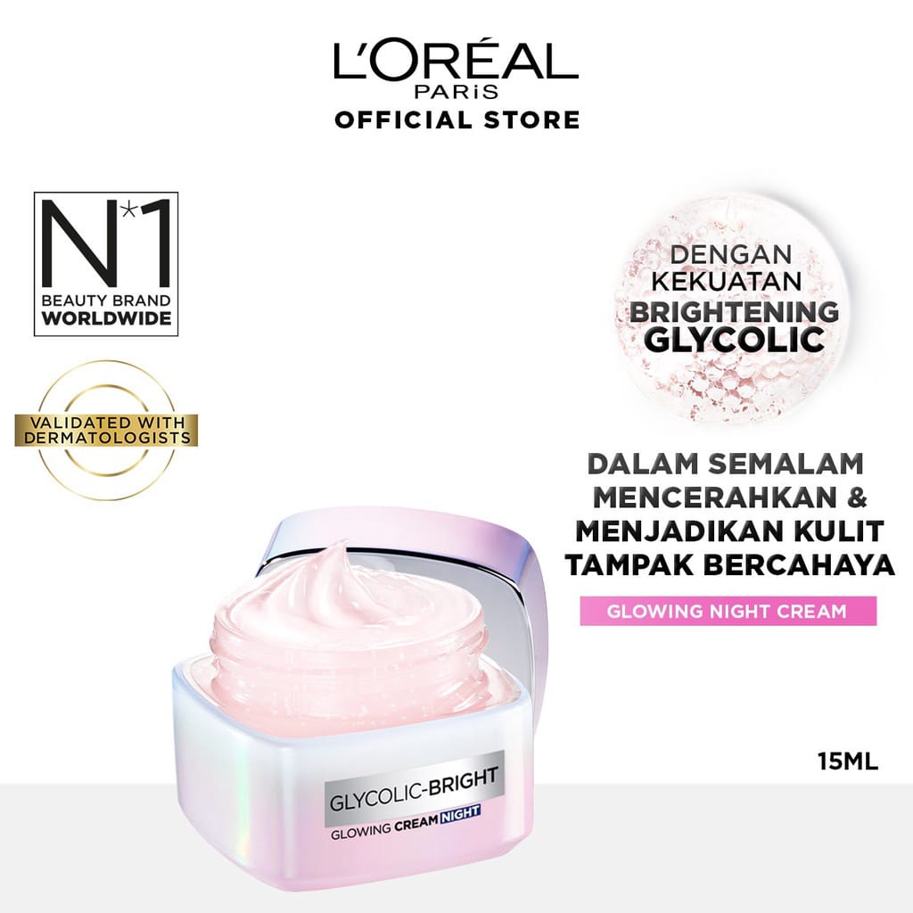 LOREAL GLYCO BRIGHT DAY &amp; NIGHT CREAM KRIM WAJAH PAGI MALAM KOSMETIK