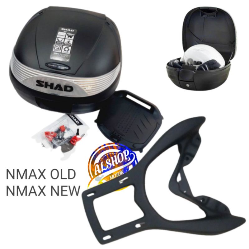 PAKETAN BOX SHAD SH29 DAN BREKET BRACKET BOX MOTOR NMAX OLD / NMAX NEW