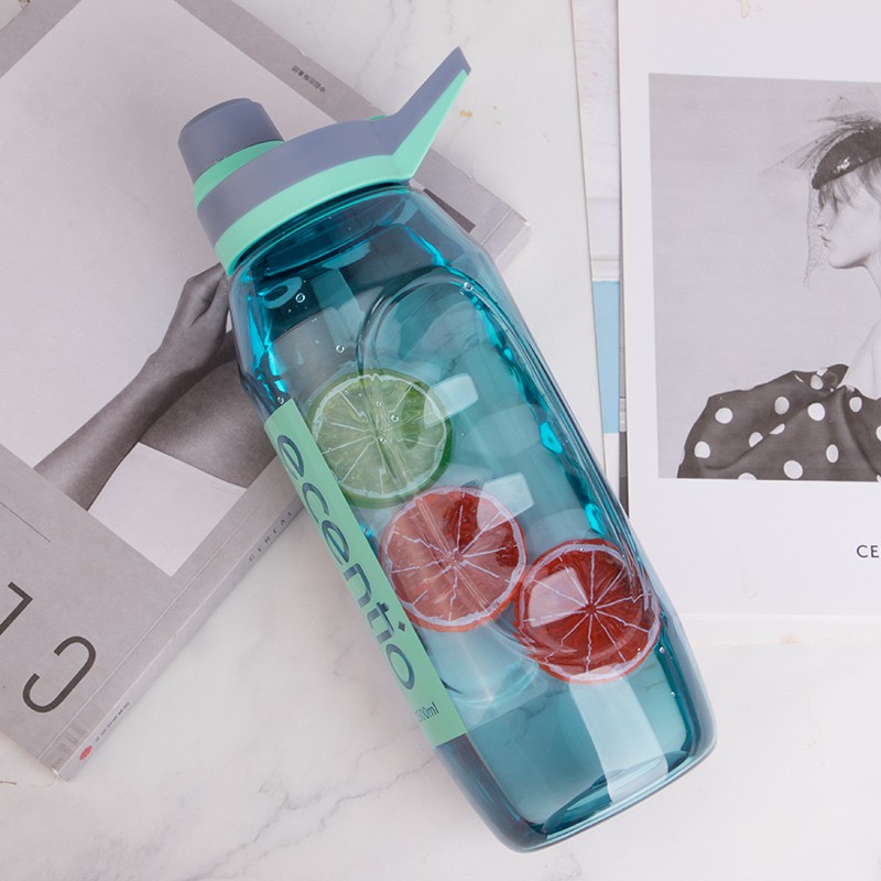 FOODI 1500ml /1.5 liter sport botol air minum gym tempat minum dengan pegangan water bottle super besar anti bocor/portabel/camping/unik-1500ML