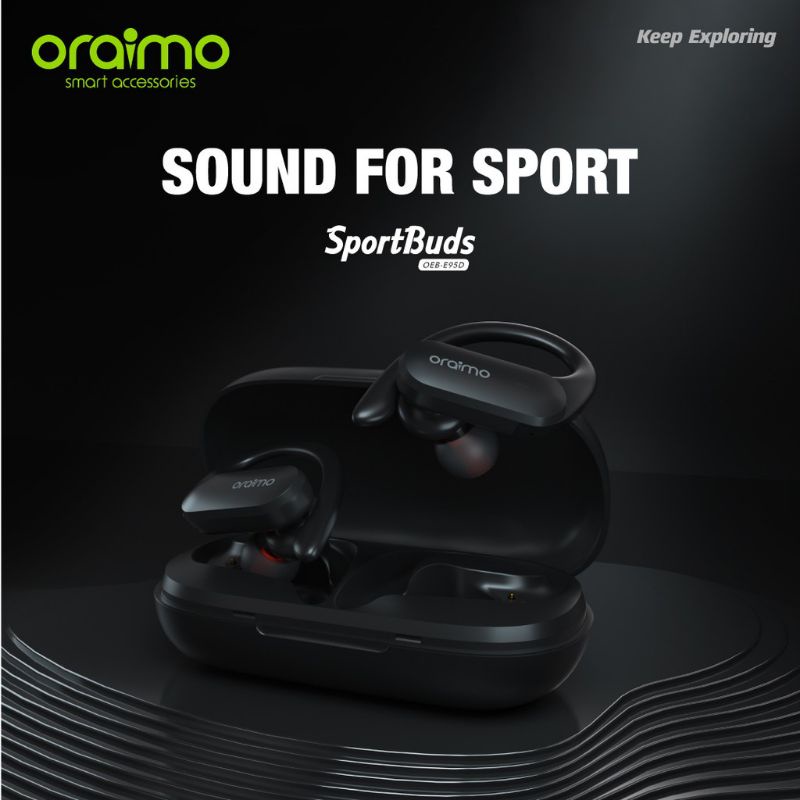 TWS Oraimo Sport Earbuds Bluetooth Headset Wireless Earphone OEB-E95D