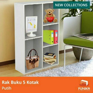 Rak buku funika 5 kotak serbaguna tingkat susun minimalis Rak buku funika 5 kotak serbaguna tingkat susun minimalis