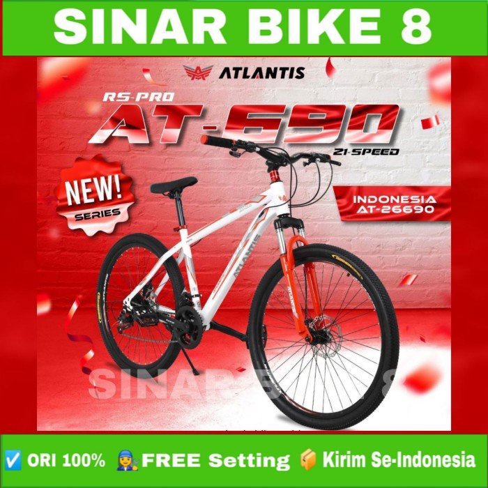 Sepeda Gunung MTB Atlantis MT-690 Ukuran 24 dan 26 Inch 21 Speed Inner Cable