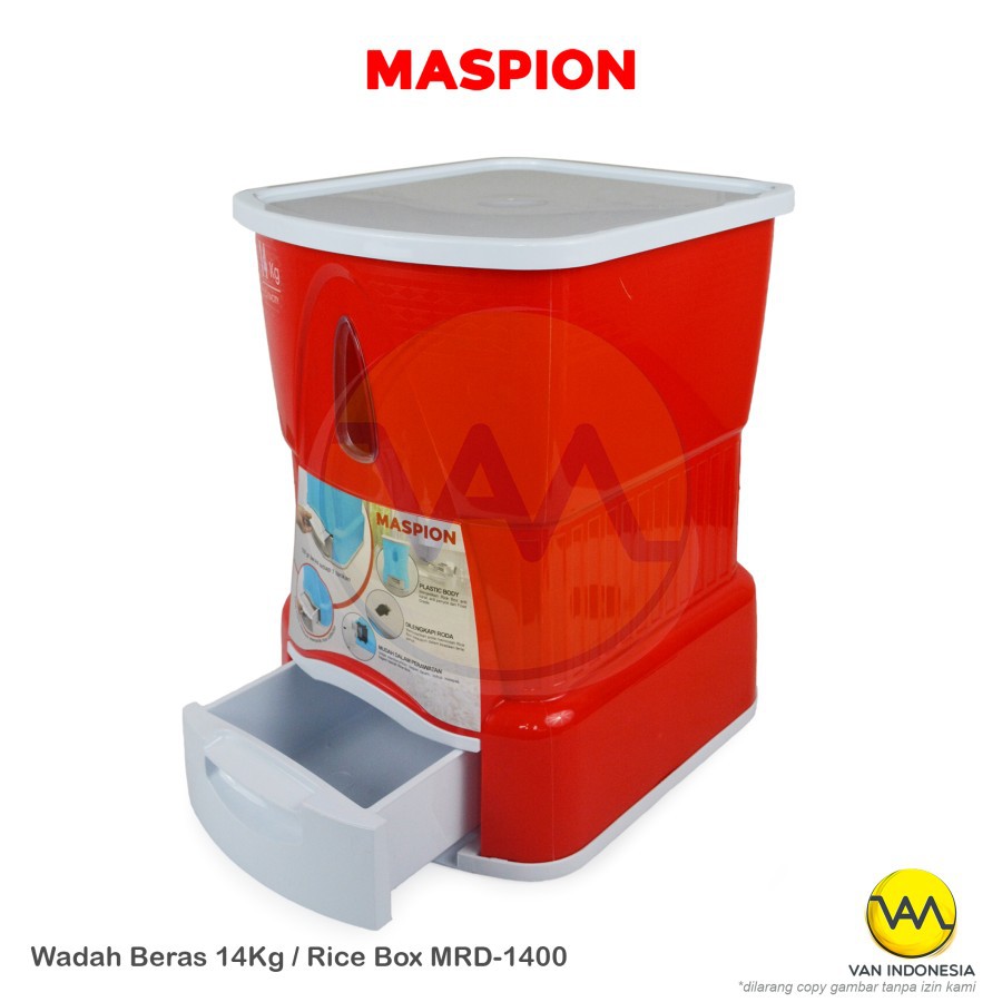 MASPION Tempat penyimpanan Beras / Rice Box 14 Kg MRD 1400 AP