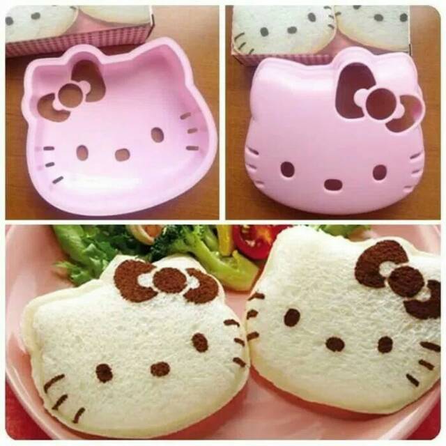 Cetakan bento kepala helly kitty