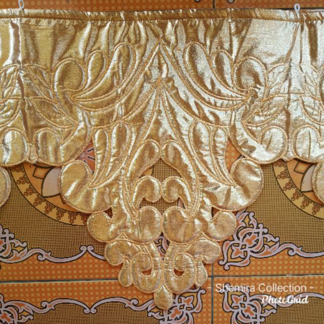 Poni Dekorasi Pernikahan Pelaminan | pinggiran meja prasmanan catering 3 Meter GOLD dan SILVER