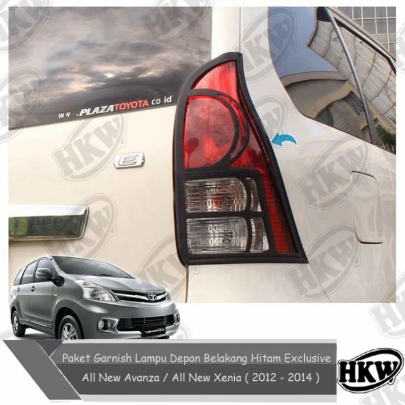 Paket Garnish Lampu Depan Belakang Hitam Exclusive All New Avanza