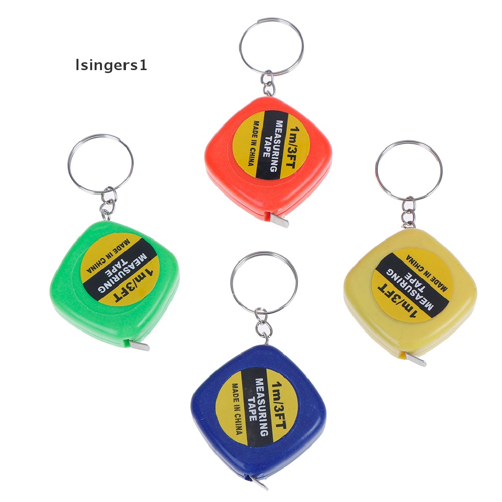 (lsingers1) 1pc Gantungan Kunci Meteran Mini retractable Panjang 1m