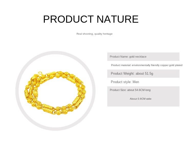 Kalung Emas Asli Kadar 375 Desain Koin Fu Fu Silinder Ukuran 6mm Panjang 55cm Berat 52g Untuk Pria