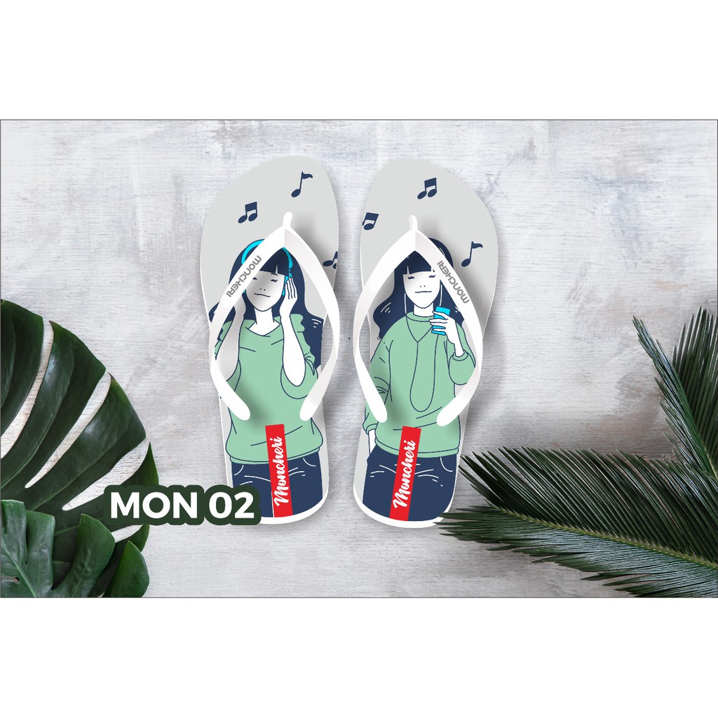 Sandal jepit Wanita MONCHERY Clothing(01) Promo NEW lucu