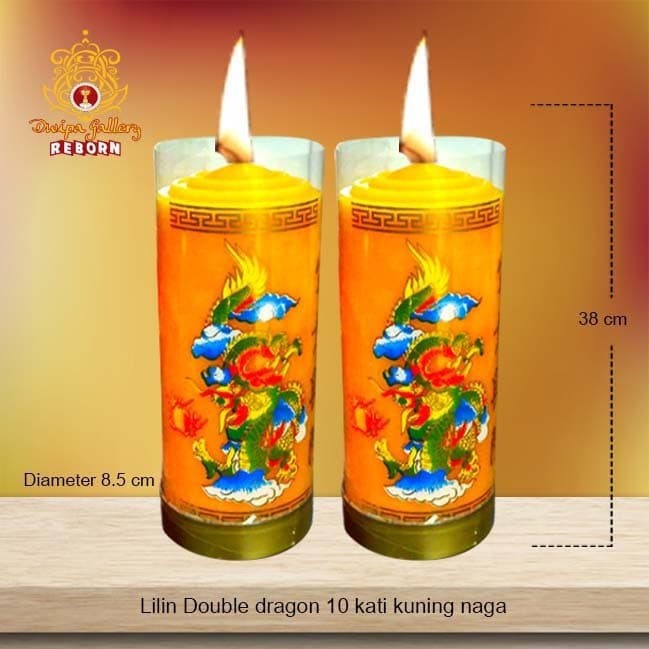 Lilin/Candle Puja Sembahyang Double Dragon 10 Kati Merah Naga