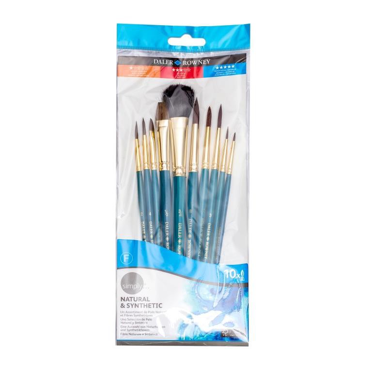 

Daler Rowney Simply Watercolour Natural Mix Brush Set 10pcs