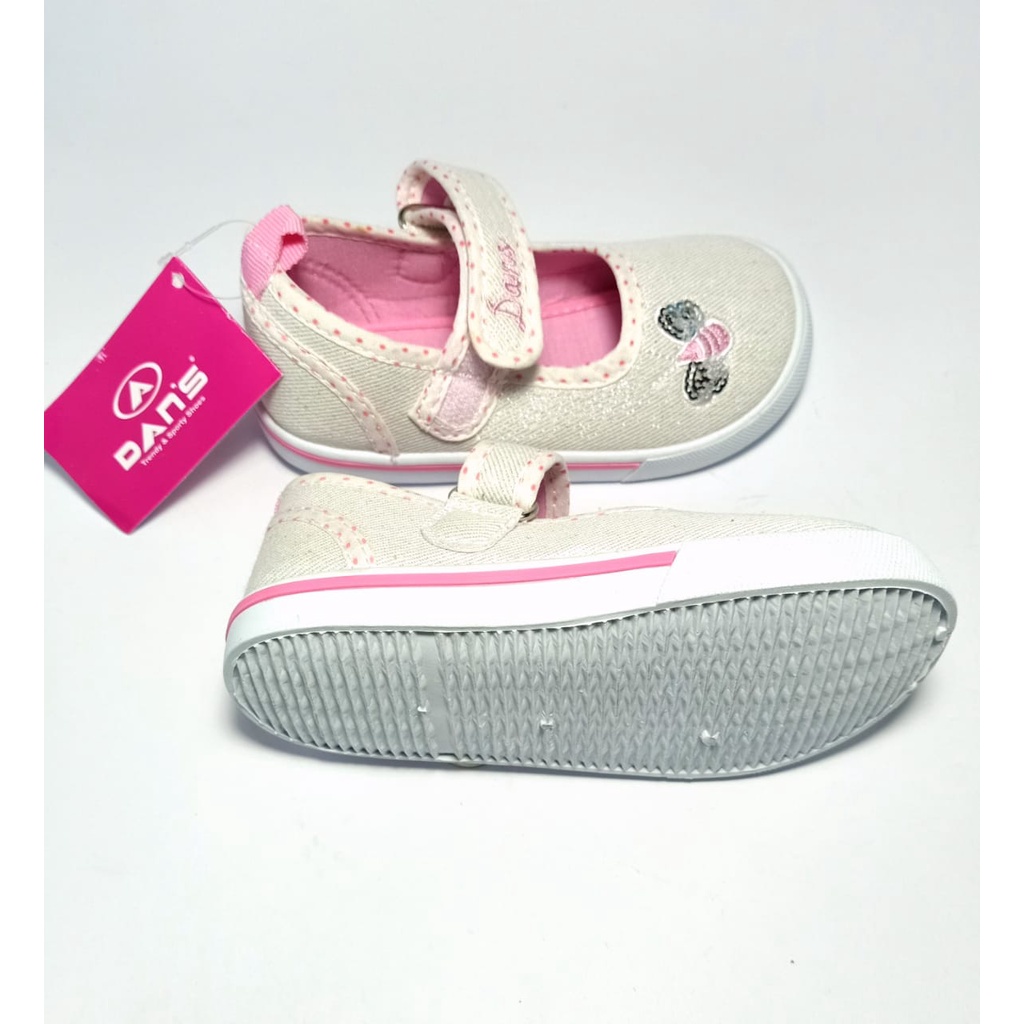 Sepatu Anak Perempuan Dans Bahan Kanvas White 22-26-2