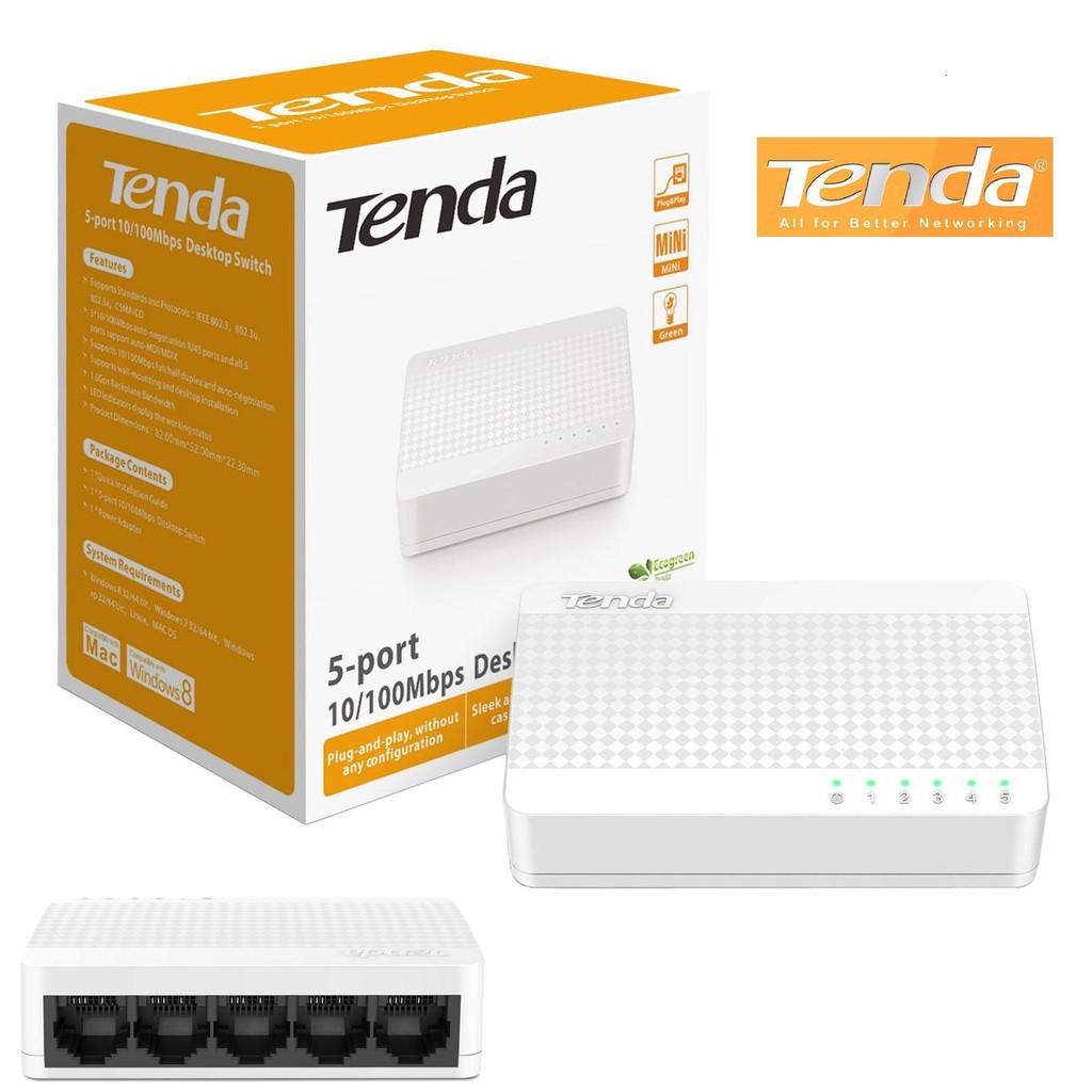 Tenda S105 5 Port Ethernet Switch Hub 5Port S 105 10/100Mbps