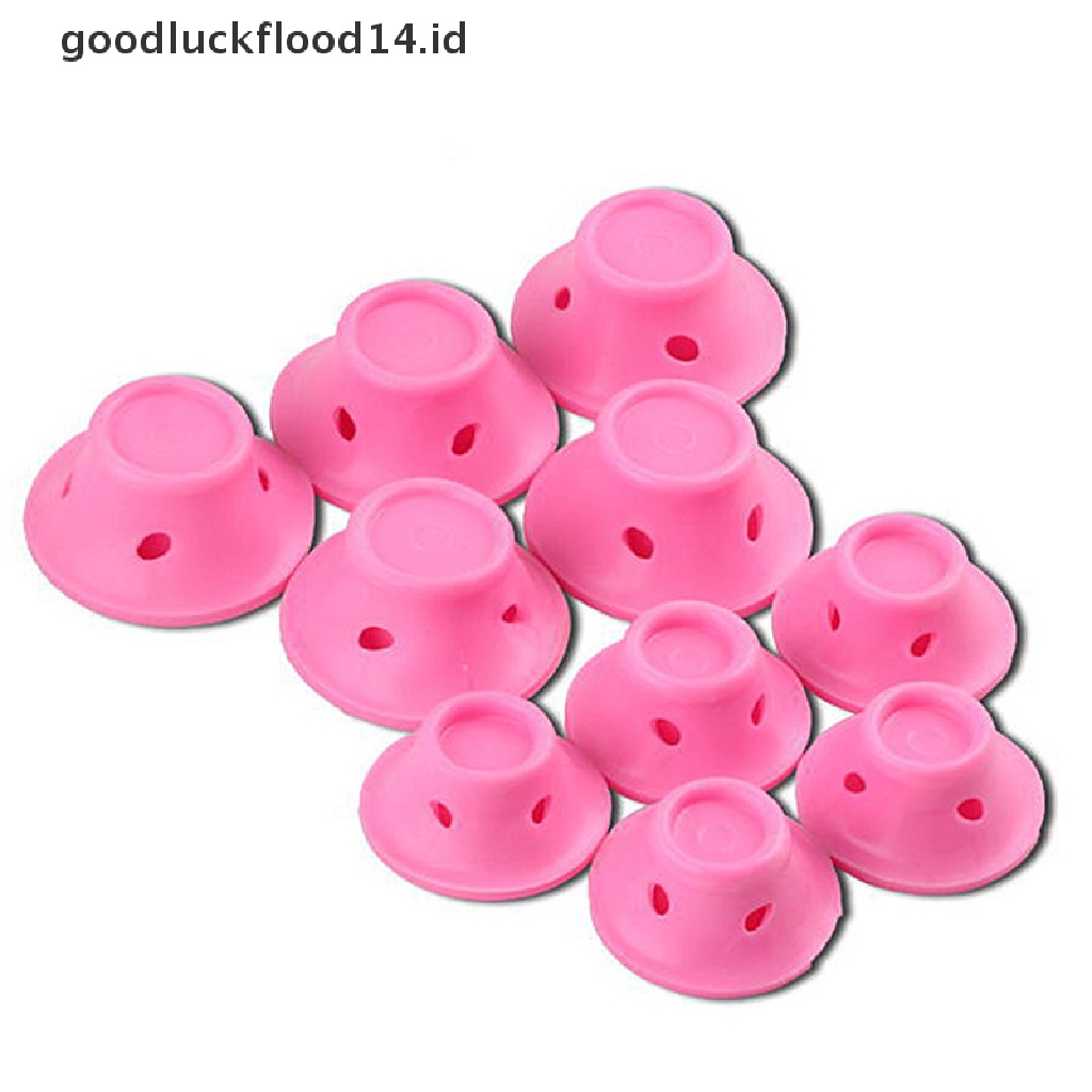 [OOID] 10pcs Beauty Women Roll Hair Maker Curlers Roller Soft Silicone DIY Cosmetic ID