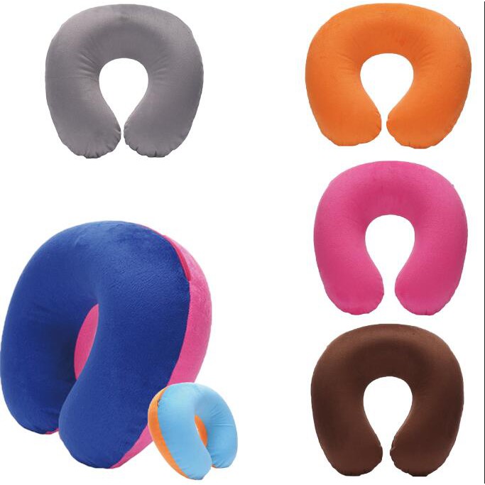 Bm Short Plush Fabric Cover Pvc Inflatable Pillow Neck Pillow