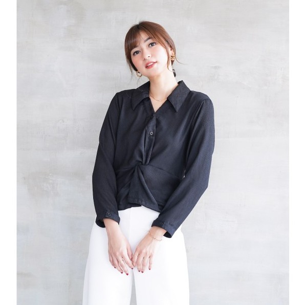 Ayumi Blouse Twisted Crinkle Atasan Wanita