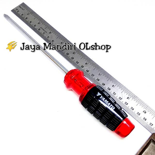 Obeng Gagang Karet Plus (+) 6mm - Panjang 6 Inch