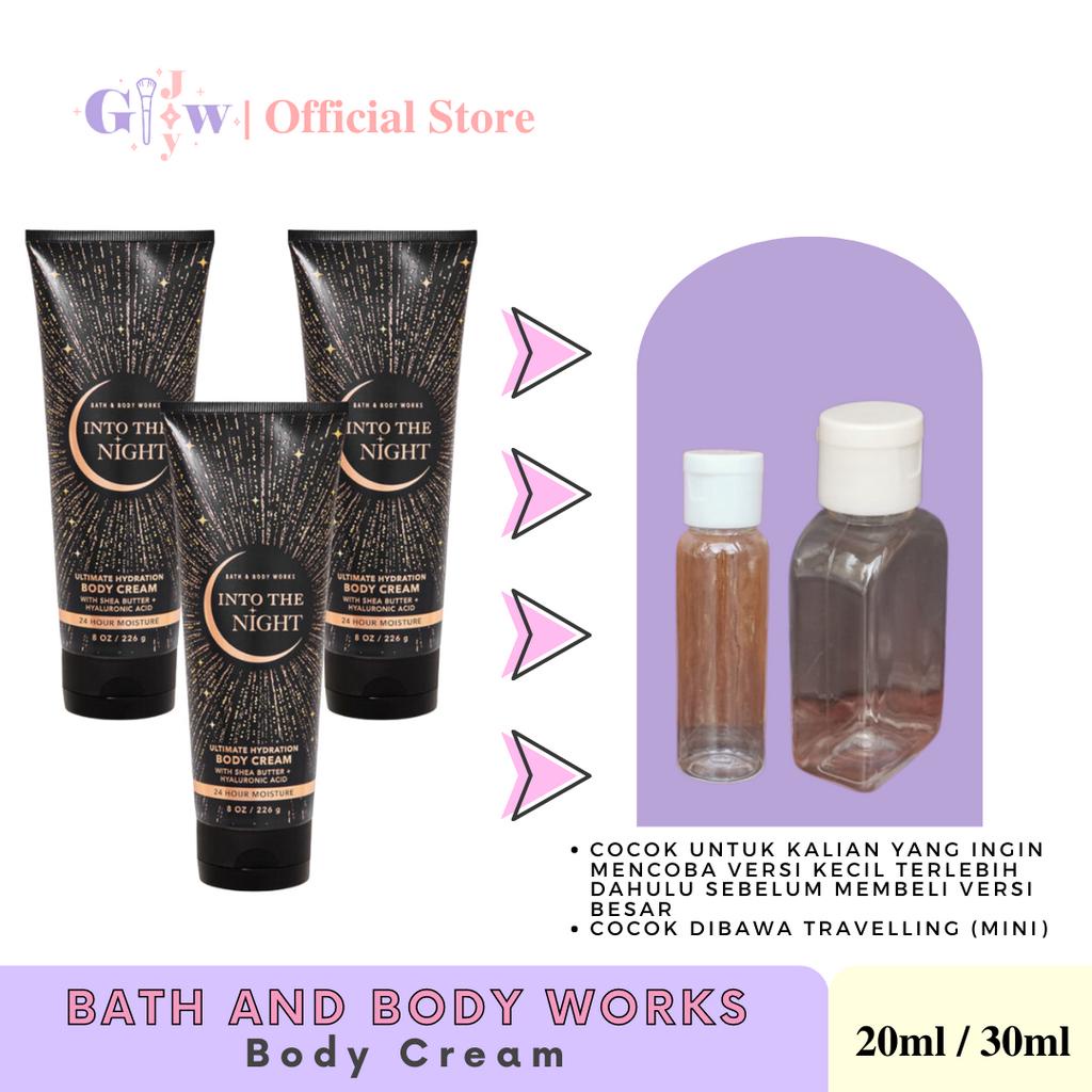 [SHARE IN JAR] BATH AND BODY WORKS - INTO THE NIGHT body cream | ultimate hydrate with sea butter hyaluronic acid perawatan kecantikan tubuh badan mencerahkan original asli ori murah termurah pelembab botol bottle decant parfum bbw scrub daki