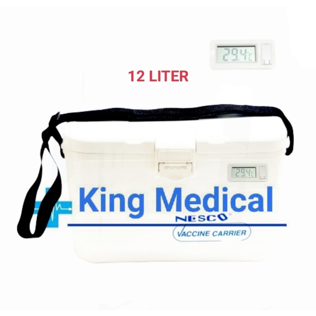 Cool Box Vaccine Vaksin Nesco Vaccine Carrier 12 Liter with Thermometer