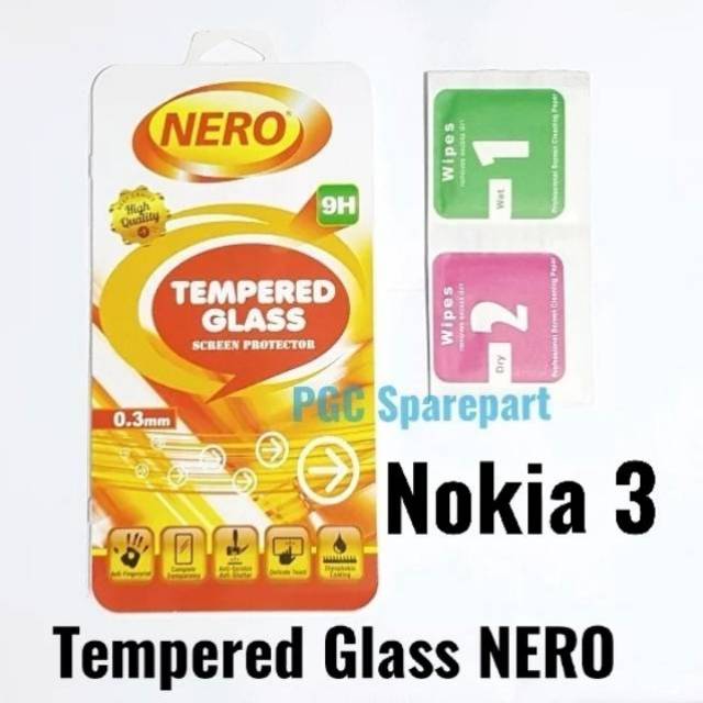 NERO Tempered Glass 0.3mm Kaca Anti Gores Nokia 3 4G LTE TA1020 TA1028 TA1032 TA1038 Bening TG