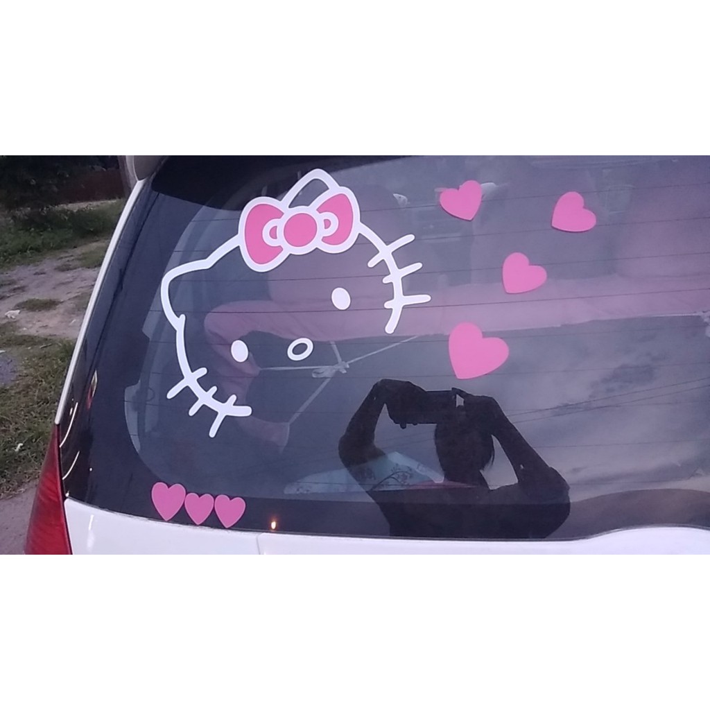 Stiker Hello Kitty Mobil Cutting Sticker Hello Kitty Kaca Mobil Helo Kity