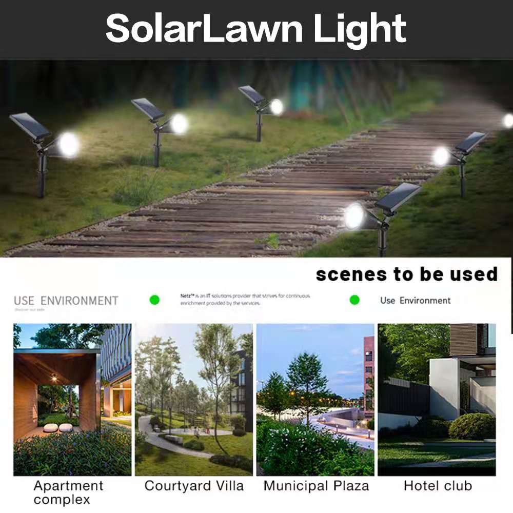 Lampu Taman 7 Led Tahan Air Surya Powered Landscape Spotlights