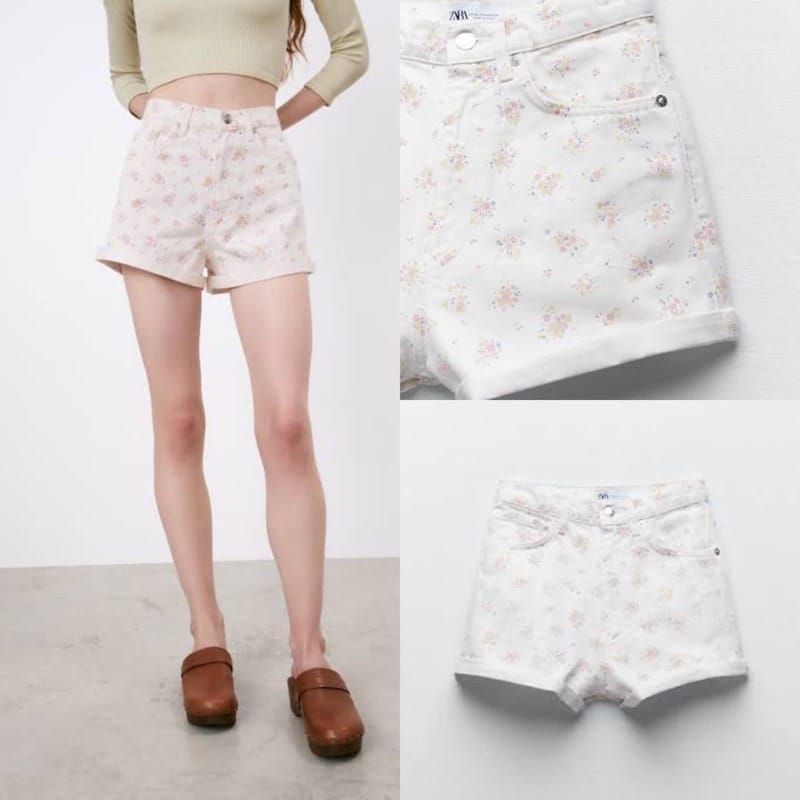 new zara floral mom jeans high waist