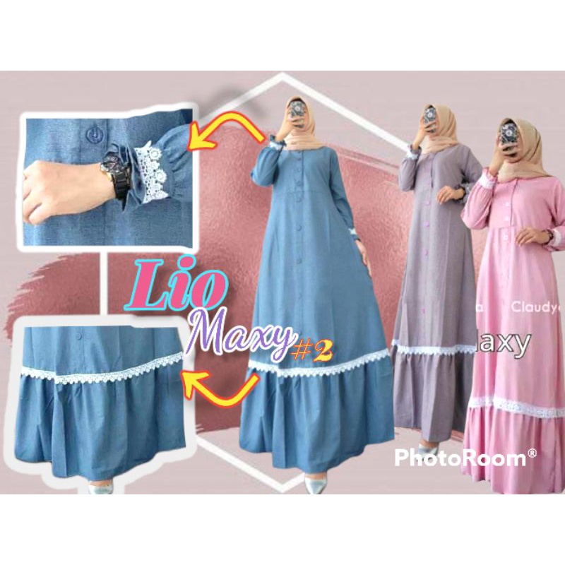Termurah Baju Gamis Wanita Terbaru Lio Maxy 2 Renda Lace Katun MADINA