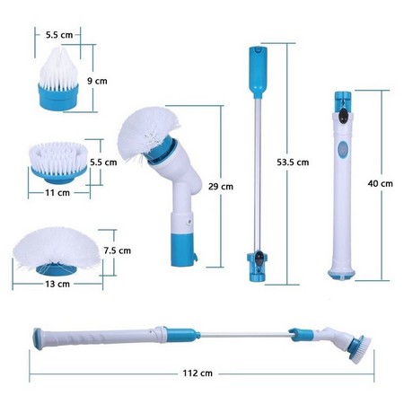 OS Sikat Wc Elektrik Lantai WC Dinding Kamar Mandi Dapur Sikat Toilet Gagang Panjang Pel Otomatis