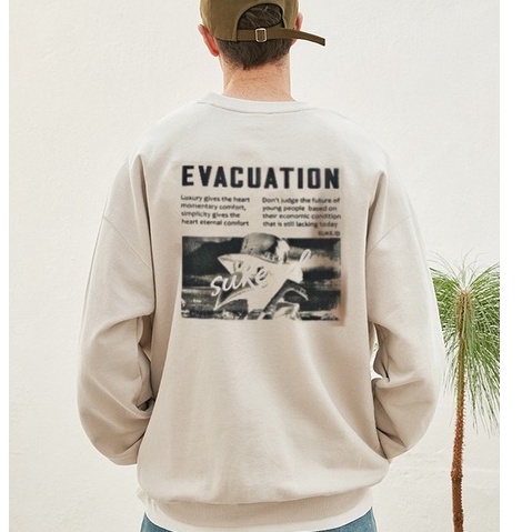 Suke Sweater Crewneck Evacuation Cream Full Label Premium