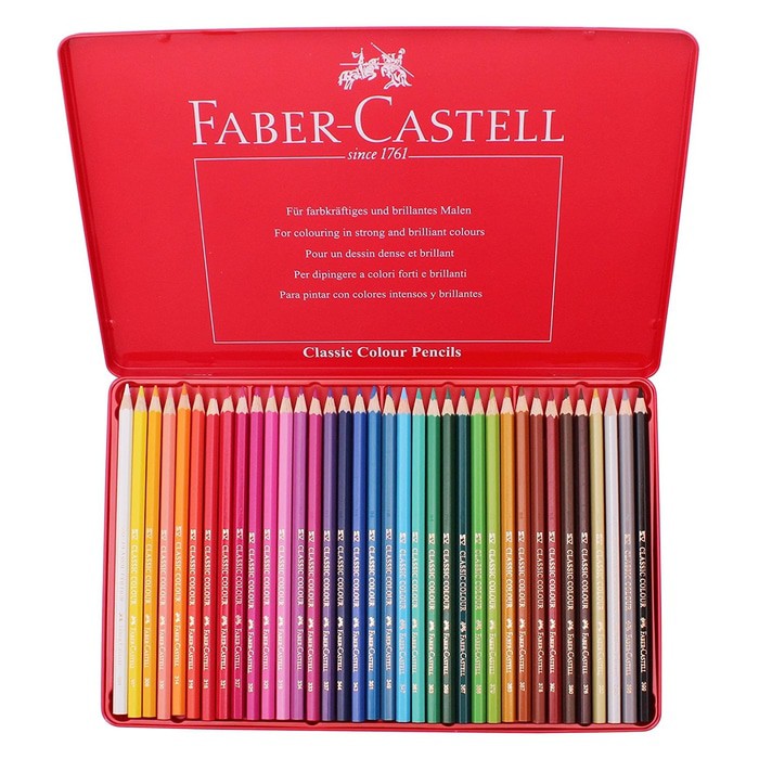  Faber Castell Colour Pencils in Tin Case Isi 36 Pensil 