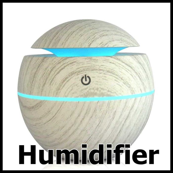 Ultrasonic Humidifier Aroma Essential Oil Wood 130ml J 006E Putih