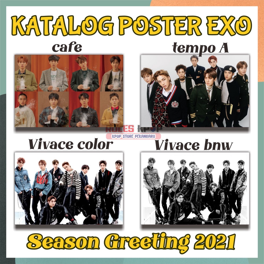 [Bisa COD] POSTER EXO LOVE SHOT POSTER EXO VIVACE KATALOG POSTER EXO TEMPO PAJANGAN DINDING EXO POST