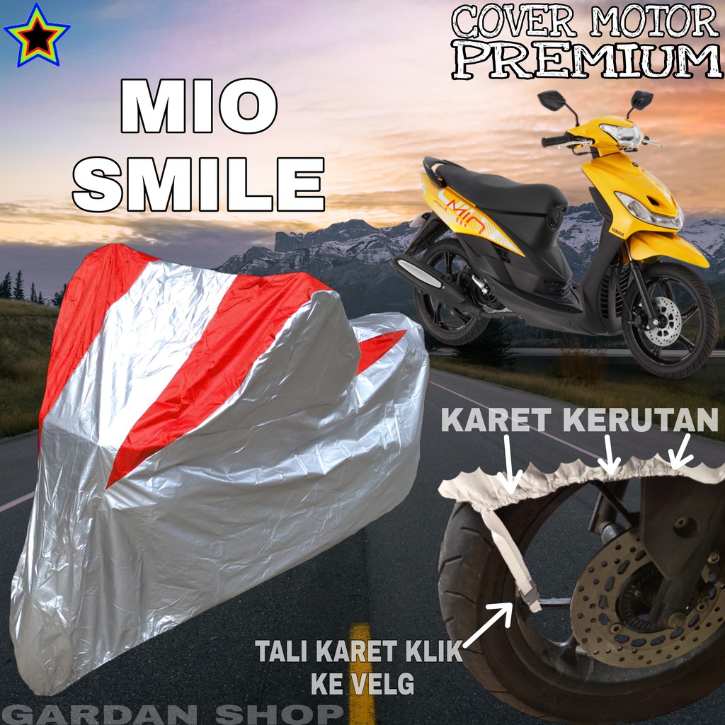 Sarung Motor MIO SMILE Silver MERAH Body Cover Penutup Motor Mio Smile PREMIUM