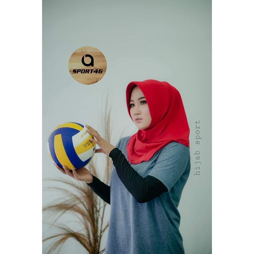 HIJAB SPORT OLAHRAGA HIJAB INSTAN KERUDUNG OLAHRAGA ANTEM BAHAN JERSY TEBAL TIDAK LICIN AB46-SPORT-5