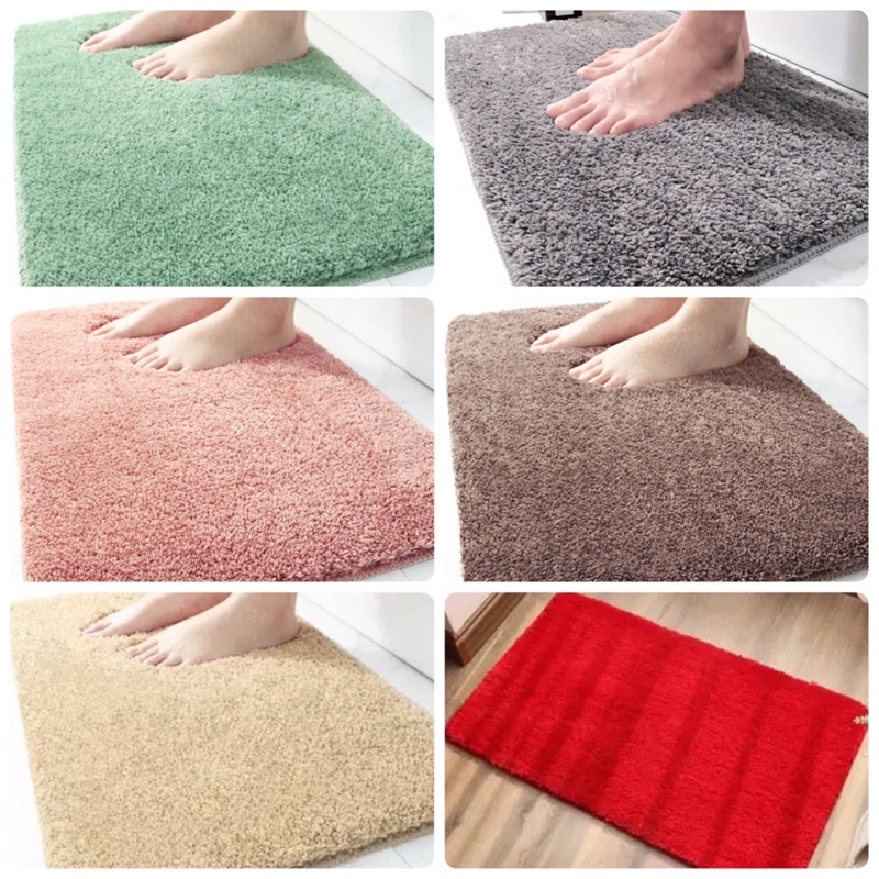 Alas keset pintu kamar bulu halus microfiber anti slip import 40x60