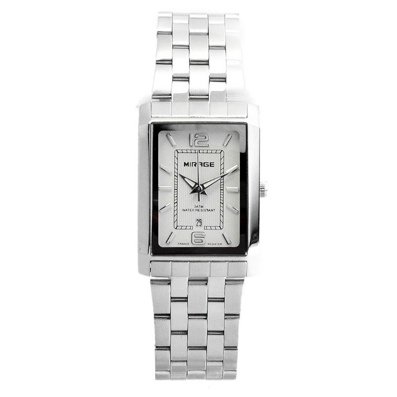 JAM TANGAN WANITA MIRAGE RANTAI SILVER STAINLIS STEL JAM TANGAN CEWEK MIRAGE ORIGINAL TAHAN AIR_MIRAGE PERSEGI JAM TANGAN KASUAL WANITA_JAM TANGAN WANITA SPORTY WATER RESISITANT_JAM TANGAN WANITA TERLARIS MIRAGE WARNA SILVER FREE BOX DAN BATRAI MIRAGE ORI