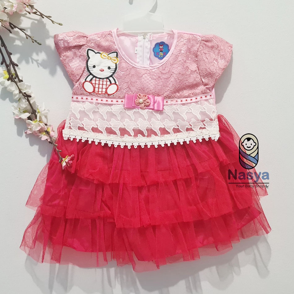 [KK-021] Gaun pesta anak bayi perempuan / Dress renda bayi keren usia 0-6 bulan