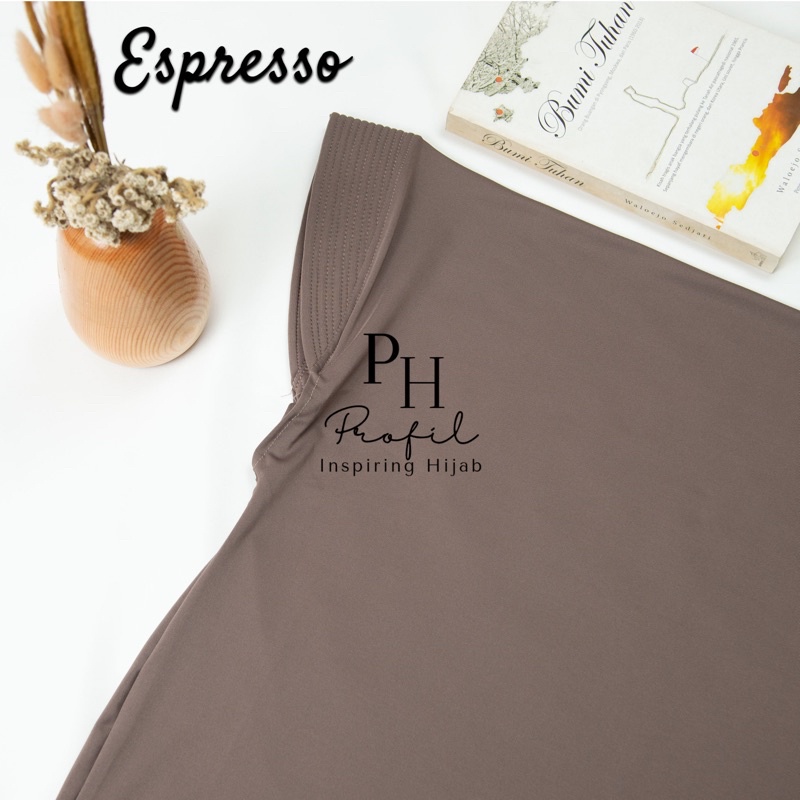 Jilbab Instan Bergo Hamidah Jersey Ukuran (XL) / Bergo Jersey Jumbo / Hijab jersey-Espresso