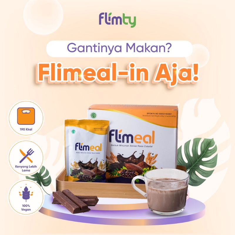 

Flimeal flimty minuman sereal pengganti makan Halal BPOM 1 box 12