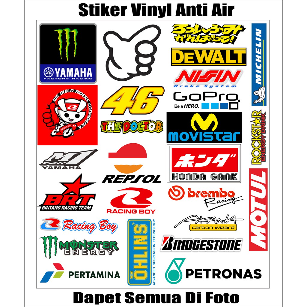 Stiker Pack Racing Honda Gank Rcb Ohlins Brt 1Paket Isi Banyak Anti Air Bisa Cod