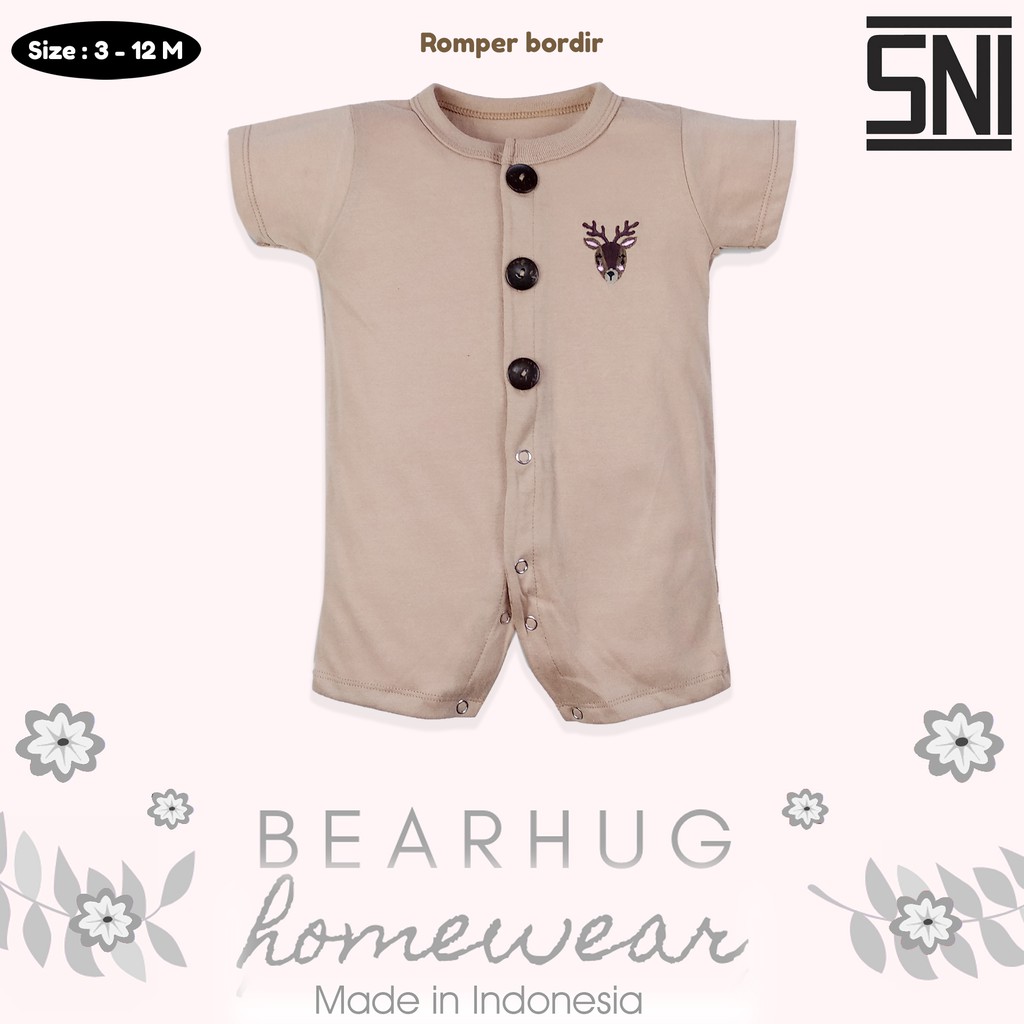 Bearhug Homewear Romper Bayi Laki-Laki Pendek HRX4 Embroidery 3-12 Bulan-4