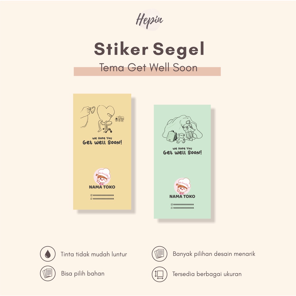 

Murah cetak stiker segel tema GET WELL SOON/stiker murah
