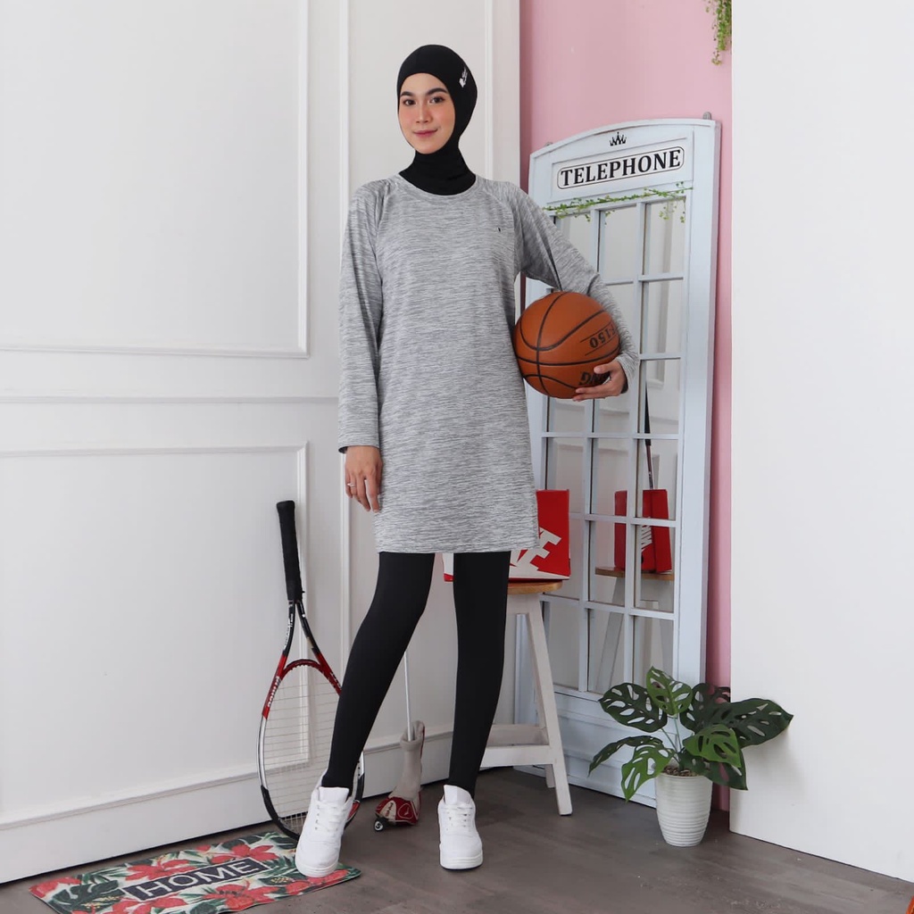 HITJAB - Tunik Sport Olahraga Wanita Misty Untuk Bersepeda Lari Senam Zumba 8812-1