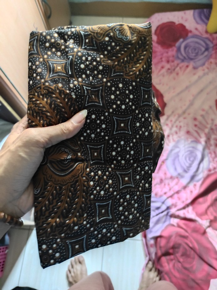 Pari Coklat Panjang Kemeja Batik Pria Full Furing Katun Sragenan