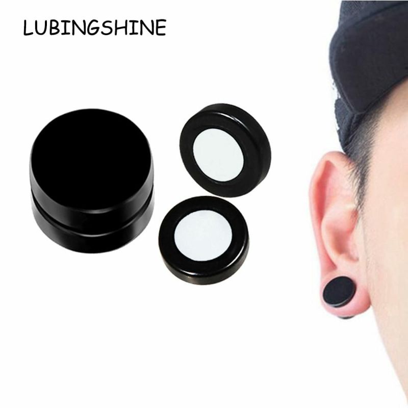 Ready Anting Magnet Bahan Titanium Antikarat Hitam bestseller anting magnet pria wanita Tanpa tindik