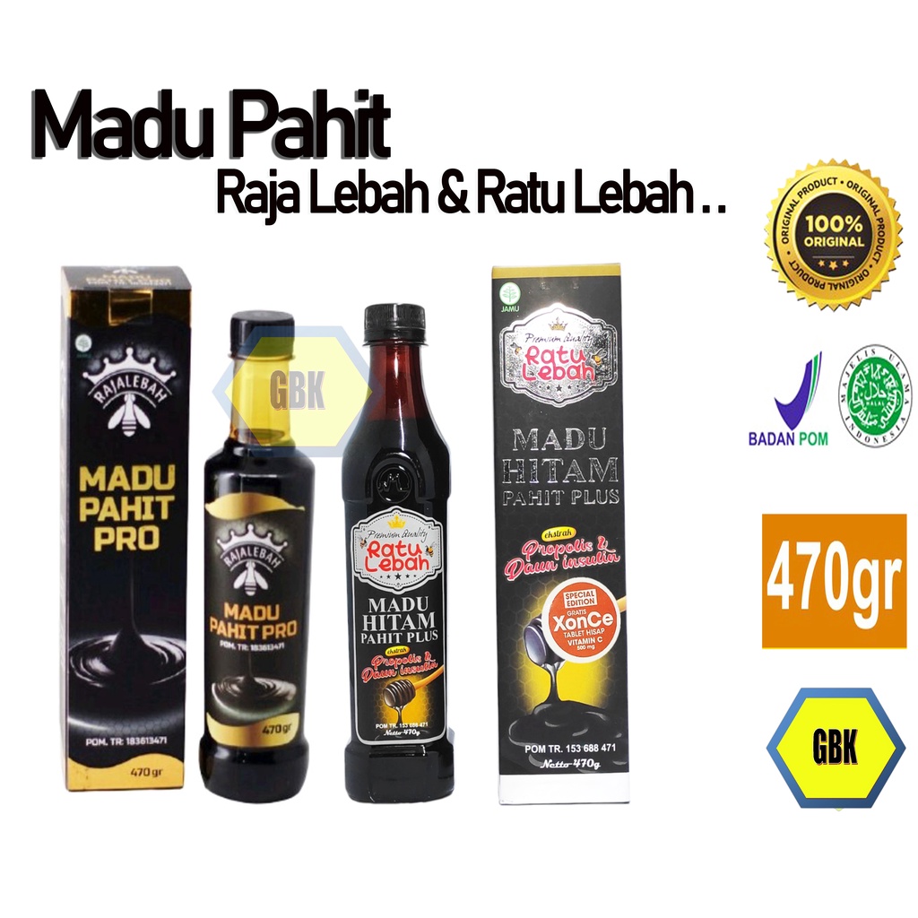 Madu Hitam Pahit / Madu Raja &amp; Ratu Lebah Asli 100% - BPOM