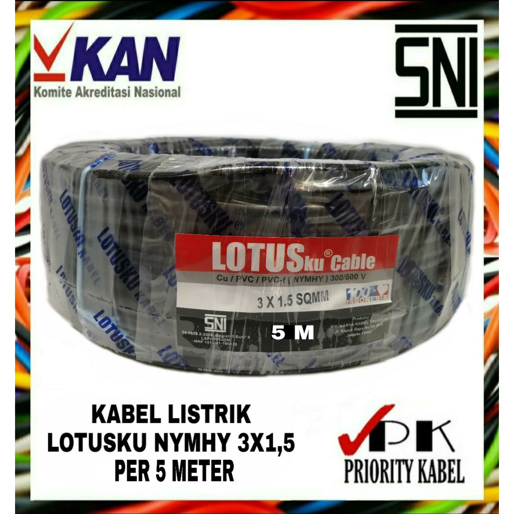 Kabel LOTUSku NYMHY 3x1,5 3x1.5 (Per 5 meter)