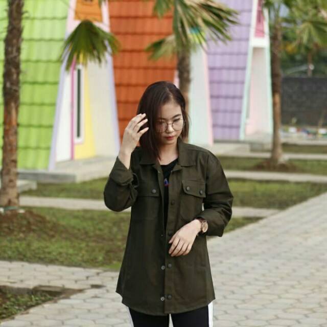 Jaket semi parka cewek/jaket trucker canvas/jaket cewek termurah/jaket parka premium