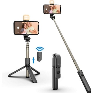 BOP TRIPOD TONGSIS BLUETOOTH 3 IN 1 R1 Q07 AK07S + LED SELFIE STICK UNTUK LIVE BROADCAST VLOG NGELIVE MULTIFUNGSI